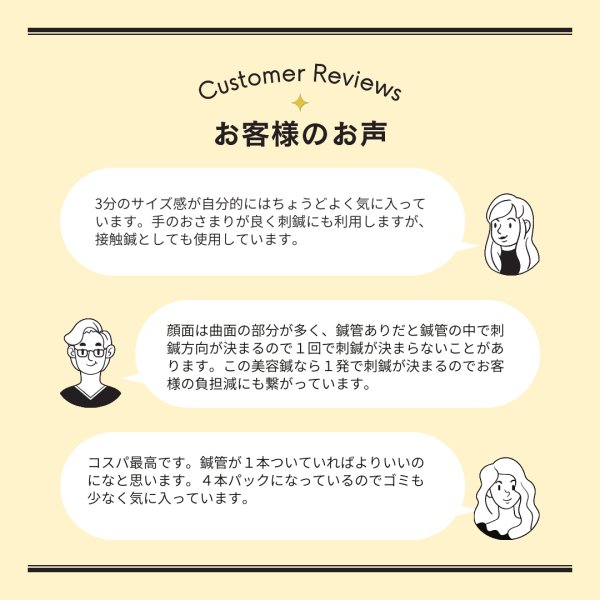 画像3: ユニコディスポ鍼　美容鍼Ｐｒｏ　（００番〜２番）　２４０本　【１〜９箱】 (3)